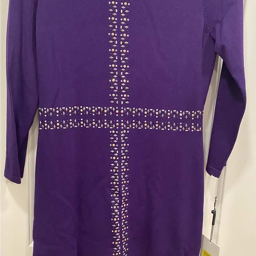 Calvin Klein Purple Knit with Silver Accents